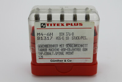 10x Titex Plus M4 6H HSS-E DIN 376-B Gewindebohrer Maschinengewindebohrer