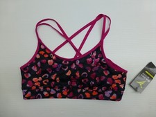2 Old Navy Active Girls S 6-7 M 8 Pink Leopard Lined Go-Dry Sports Bra Lot NWT