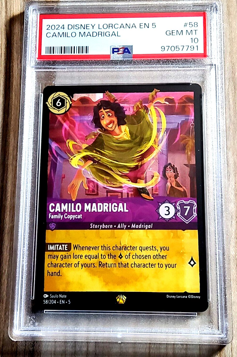Disney Lorcana Shimmering Skies CAMILO MADRIGAL #58 raised texture foil PSA 10