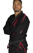 No Belt Sanabul Essential BJJ Gi for Men's Brazilian Jiu Jitsu Gi Red/Black A4