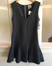 Womens Forever 21 Dress S Peplum Tulip Ruffle NWT Gray Sleeveless