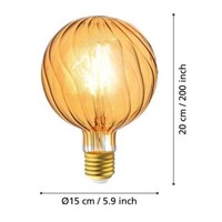 Eglo Vintage Spezial E27 Led GroßE Globe Lampe G150 2W 2200K Extra-Warmweiss Dim