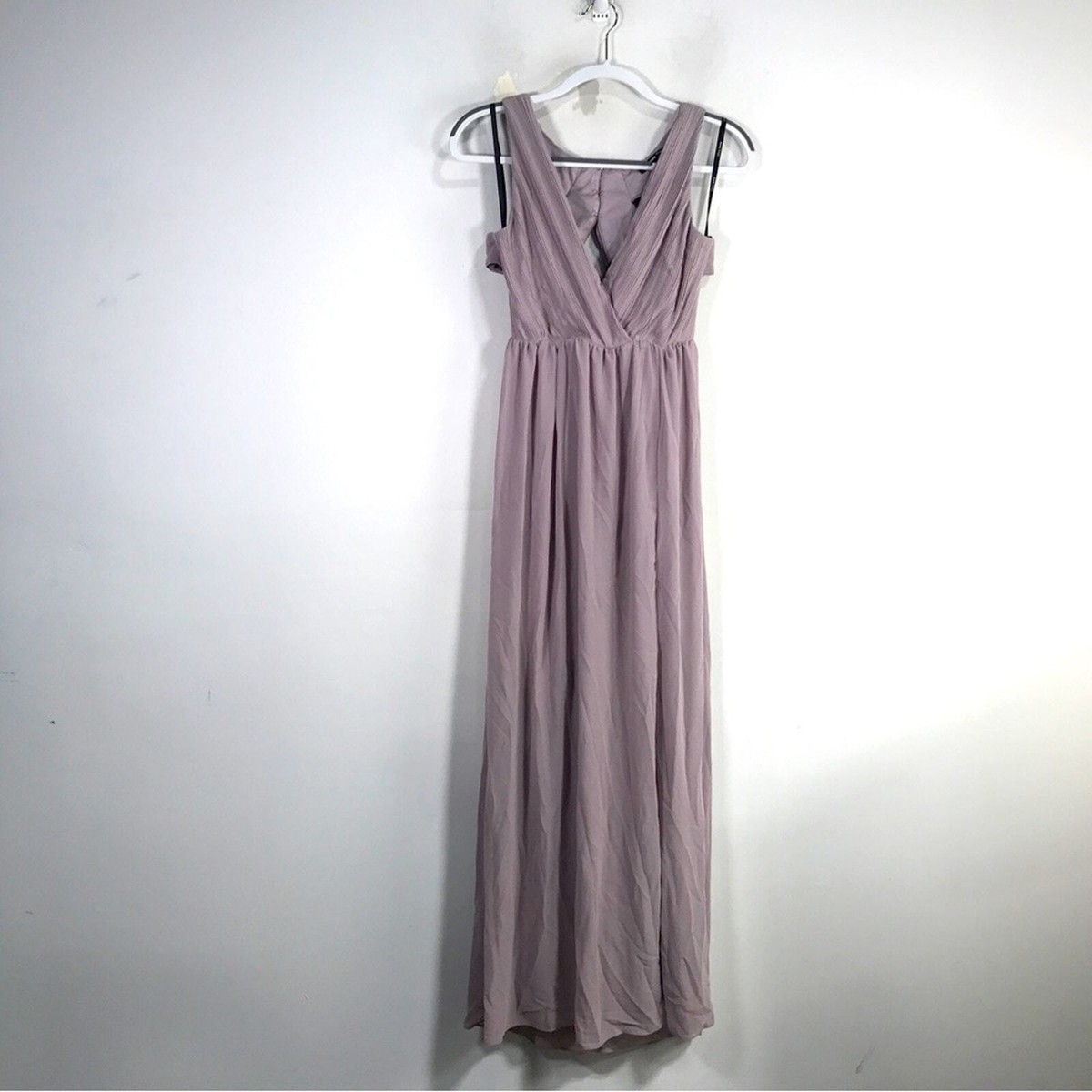 tfnc tall bridesmaid dress London A-Line Chiffon Bridesmaids Dress, Women's Size 10 - Lavender Fog bridesmaid dress Sweetheart neck