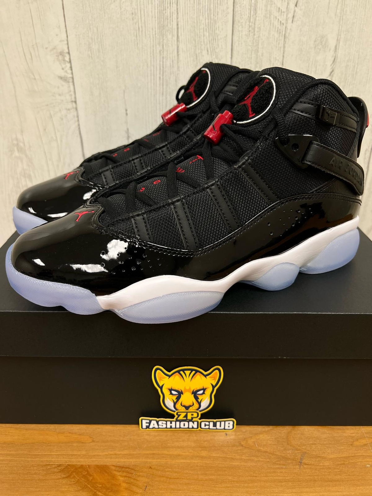 jordan 6 rings black and red
