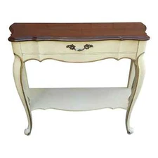 French Provincial Style Partial Gilt And Enamel Painted Console Table