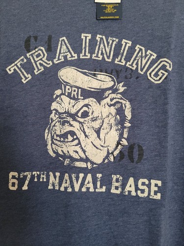 Polo Ralph Lauren Big & Tall Mens XLT Navy Polo Naval Base Graphic T-Shirt New! - Picture 2 of 6
