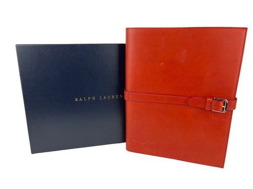 Ralph Lauren A4 Red Leather Buckle Closure Notepad RRP £380