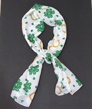 Lucky Shamrock Kiss Me Rectangle Scarf For St Patrick's Day- 60" x 11"