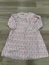 LANZ OF SALZBURG Tyrolean Flannel Nightgown White Red Stripes Floral Hearts M