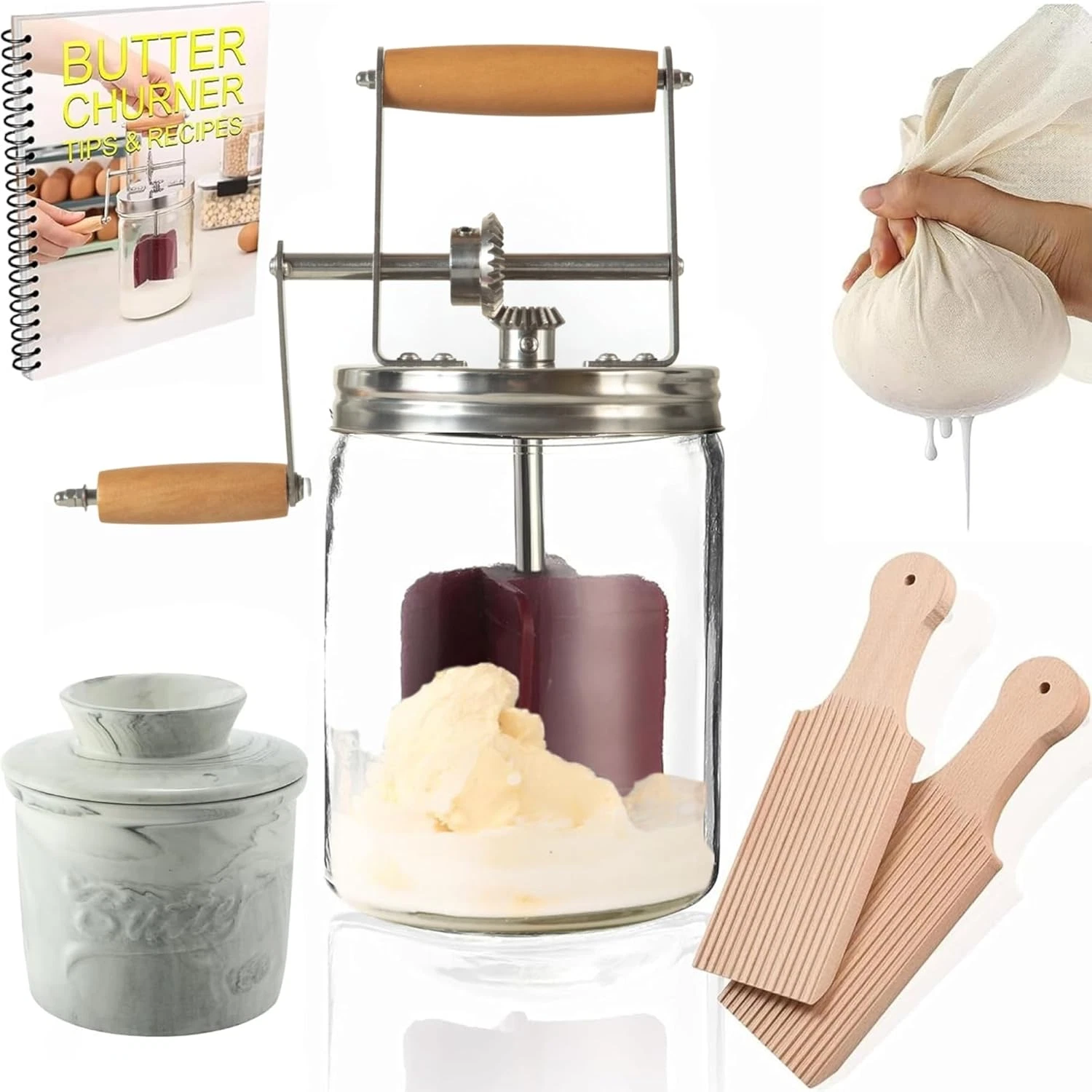 Dazey Butter Churner - Make Fresh Butter at Home with Recipe & Accessories