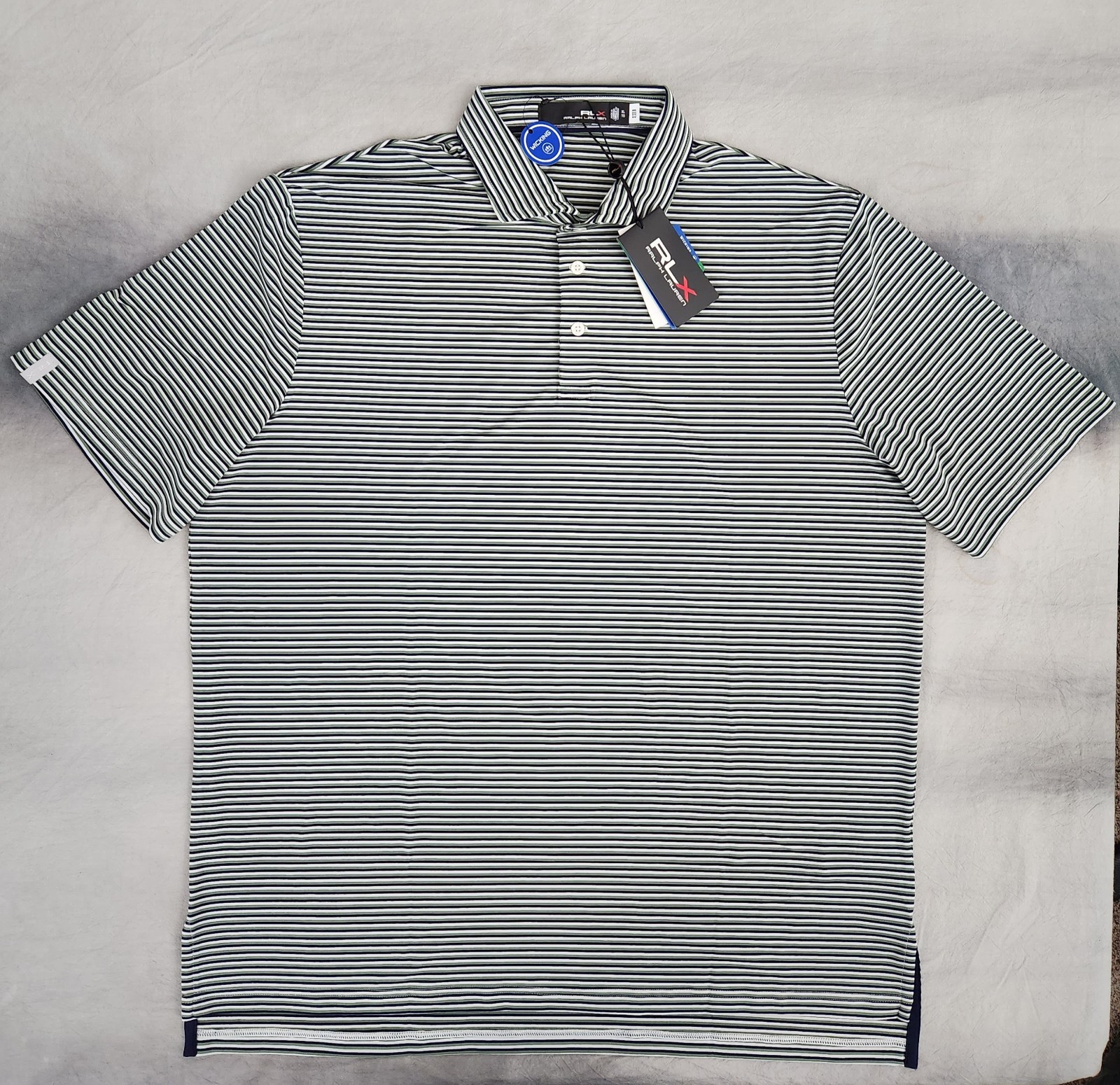 RLX Ralph Lauren Performance Golf Striped Polo Shirt Men's Size XL New thumbnail 2