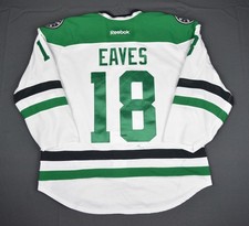 2015-16 Patrick Eaves Dallas Stars Game Used Worn Hockey Jersey MeiGray