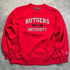 Champion Reverse Weave Rutgers University College Sweat Shirt, Y2K, Thick Fabri