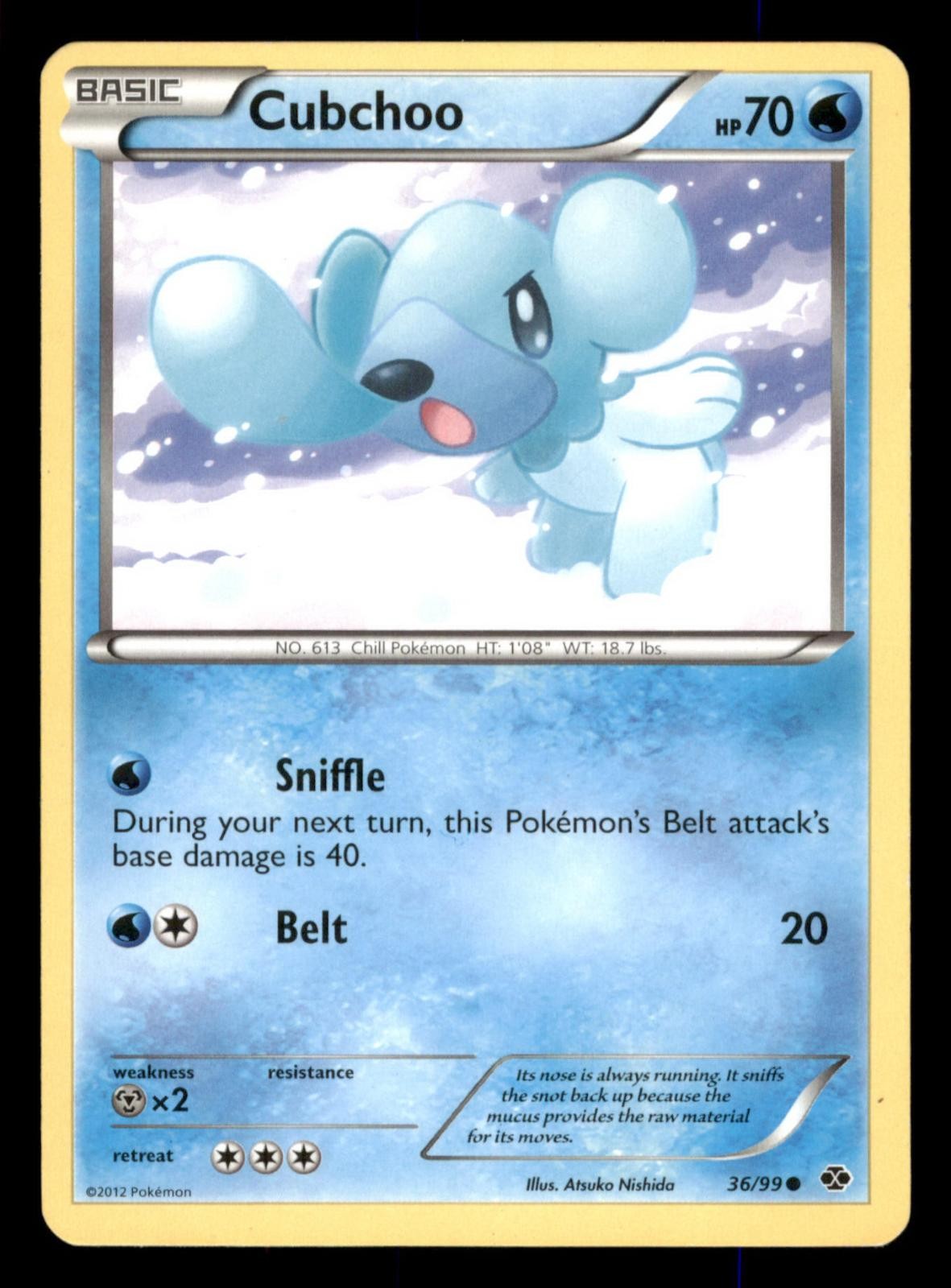 Cubchoo 36/99 Next Destinies Pokemon Moderately Played