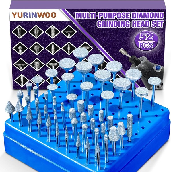 Diamant FräSer Set 52 StüCk Mit Sortierbox FüR Dremel 3Mm Schaft Schleifen-image