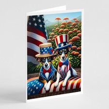 Caroline's Treasures All American Rat Terrier Greeting Cards Pack of 8