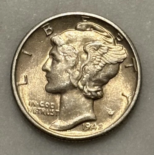 1942-D Mercury Dime - AU - About Uncirculated - 90% Silver