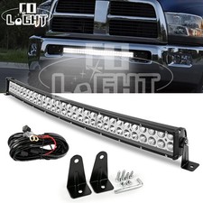 Bumper 32 Curved Led Light Bar Spot Flood Combo For 4th Gen Ram 2500 3500 4500