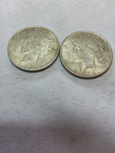 1922-S $1 Peace Silver Dollar  VF/XF Lot of 2