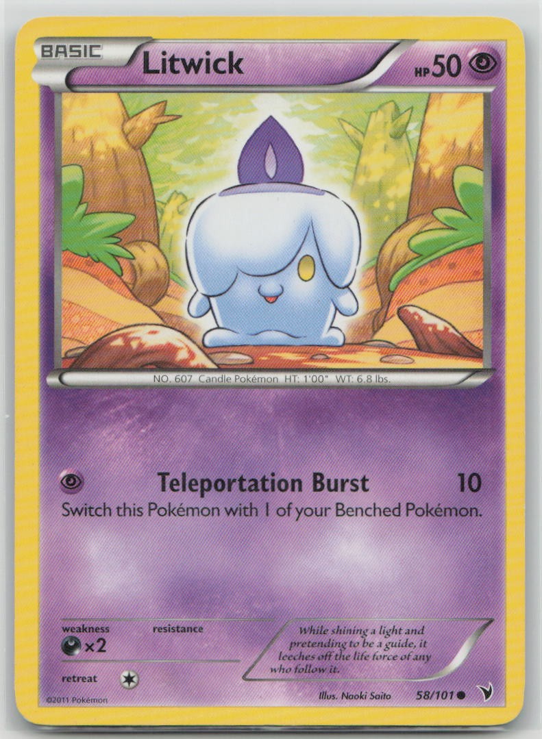 Litwick 58/101 Common Noble Victories Pokemon Moderately Played