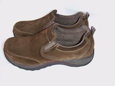 LL Bean Dark Brown Suede Leather Mocs Slip On Loafers Shoes Size Women's 8 M