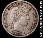 1898-S Barber Dime- Very Fine- Semi Key Better Date- No Reserve #J8936