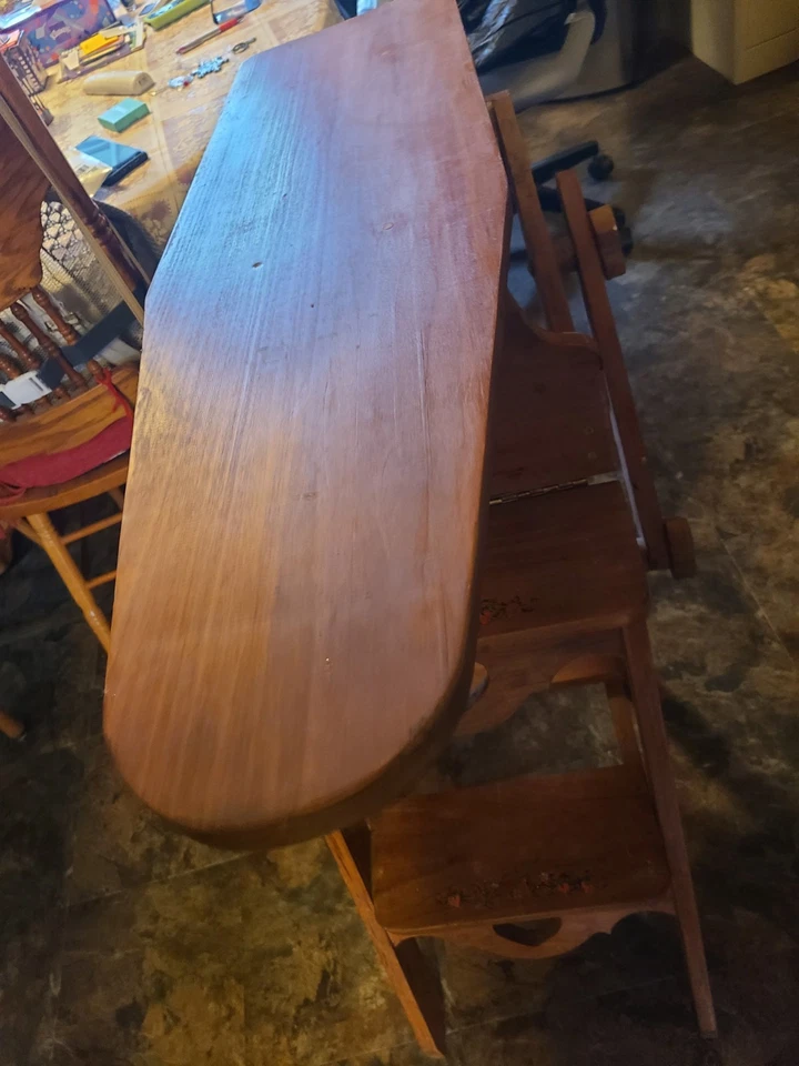 Tabla de planchar convertible 3 en 1 de madera de colección/taburete/silla/soporte para plantas Foto 2 de 4