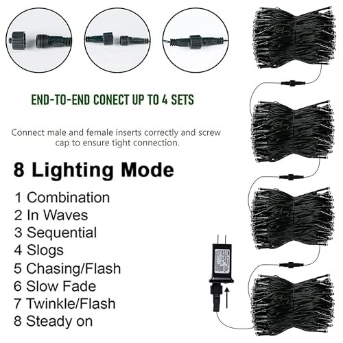 Halloween Lights 66FT Outdoor Halloween Lights Plug in 200 LED Purple & Orange - Bild 4 von 7