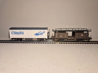 HO LIMA LOT 2 WAGONS COUVERT ET PORTE AUTOS LAAES - Photo 1/4
