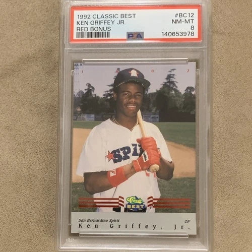 Classic Best 1992 Ken Griffey Jr Red Bonus #BC12 PSA 8 Baseball Card