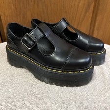 Dr. Martens Bethan Mary Jane Quad Black T-Strap Buckle Shoes Women's Size 6 NEW