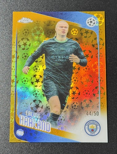 2025-26 Topps Chrome UEFA Erling Haaland #181 Gold Logofractor Refractor /50
