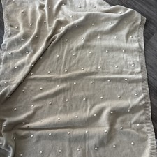 Pottery Barn Kids Baby Blanket Knit Beige/tan/brown Puff Stitch PBK