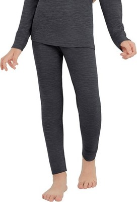Kids 100% Merino Wool Base Layer Pants Midweight Warm Underwear Bottom XMAS GIFT