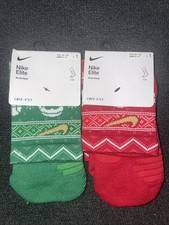 Nike Youth Holiday Elite Basketball Crew Socks 2 Pairs NWT 10C-3Y