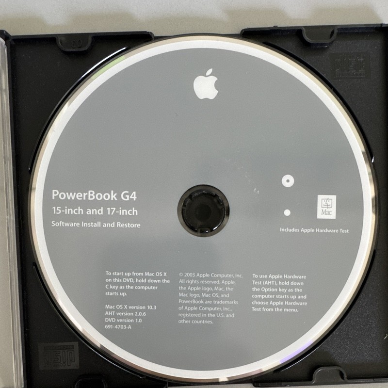 Apple PowerBook G4 Install/Restore DVD Mac OS X 10.3 English (15/17")