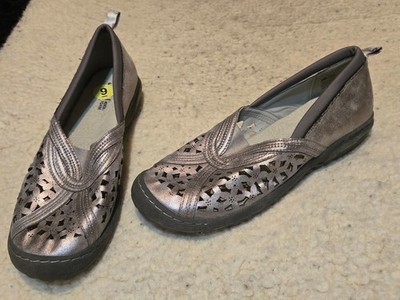 JBU by Jambu Walnut Perforated Memory Foam Shoes Women Sz 9 M Metallic Rose Gold