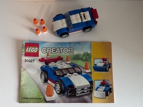 LEGO Creator 3in1 31027 Blue Race Car Car Vehicle with Instructions Complete