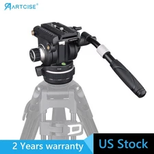 Heavy Duty Fluid Video Tripod Head ⌀75mm Base Damping Head Drag Pan Head 15KG