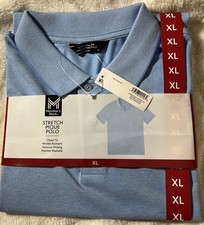 Member's Mark Men's Short Sleeve Stretch Pique Polo Blue XL NWT