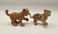 Cheetah Cub  Tiger Cub Toy Figures Plastic 2.25"L Realistic