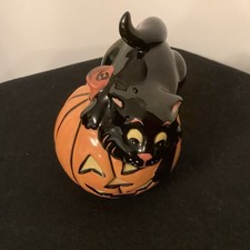 Catkin Trick Or Treat Lorna Bailey Cat Figurine Signed Pre Owned