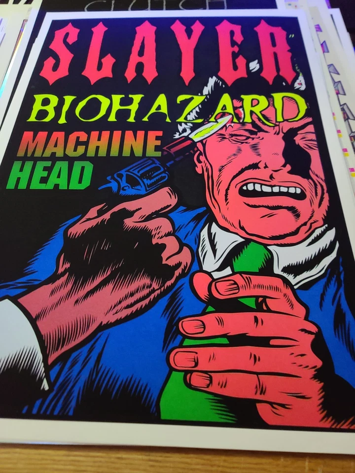 SLAYER Concert Tour Poster Biohazard Machine Head 1995 2nd Print - Image 2 of 4