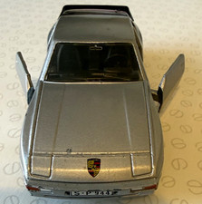 Porsche 944 Silver Diecast Model Car 1:36 Scale Opening Doors & Boot
