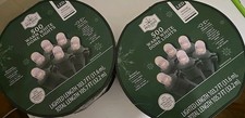 LOT OF 2 Holiday Time 500 Warm White Dome LED Lights Green Wire 103.7 Ft NEW