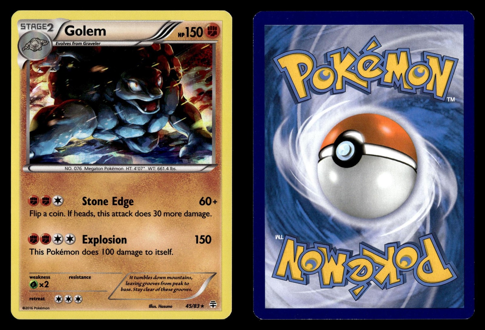 Golem 45/83 Rare Holo Generations Pokemon Card