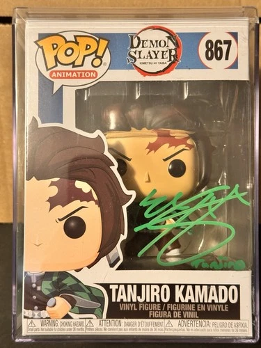 Funko Pop! Demon Slayer Tanjiro Kamado #867 autograph signed by Zach Aguilar