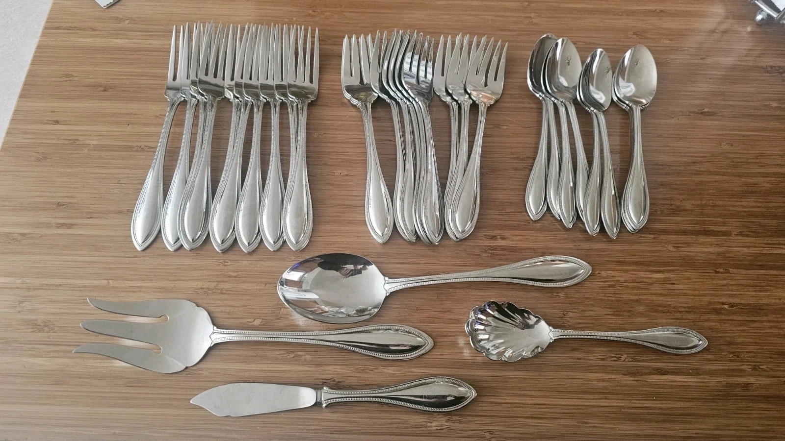 34 Pc Oneida American Harmony Arbor Stainless Flatware Set USA Lot