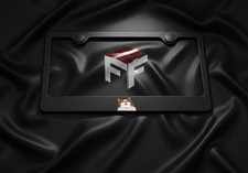 Shocked Cat License Plate Frame Black Metal Funny Animal Meme Woah Kitten Gift