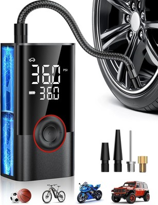 OMQ Tire Inflator Portable Air Compressor, 150PSI Smart Pump for Black 